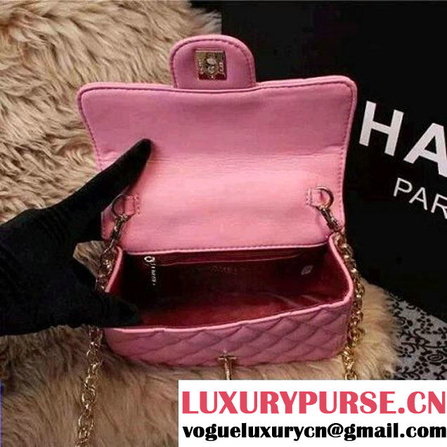 Chanel Classic Mini Lambskin Flap Bag in Pink  (2a205-041406 )