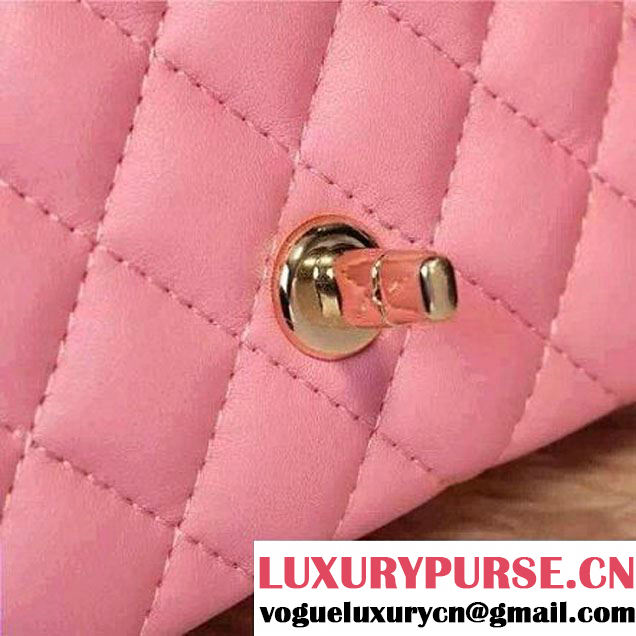 Chanel Classic Mini Lambskin Flap Bag in Pink  (2a205-041406 )