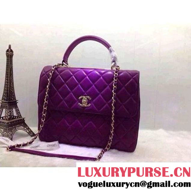 Chanel Quilted Lambskin Flap Bag Purple (2A020-042313 )