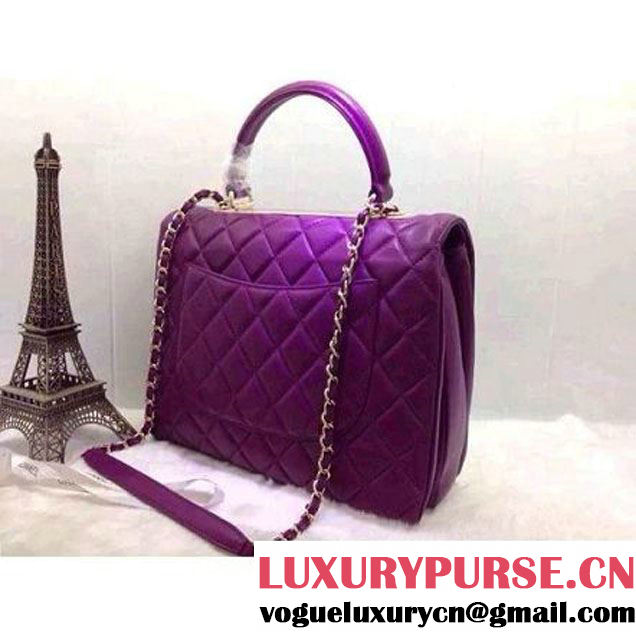 Chanel Quilted Lambskin Flap Bag Purple (2A020-042313 )