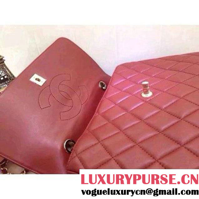 Chanel Quilted Lambskin Flap Bag Red (2A020-042314 )