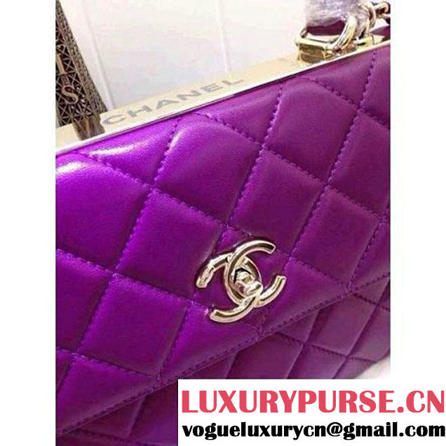 Chanel Quilted Small Lambskin Flap Bag Purple (2A020-042315 )
