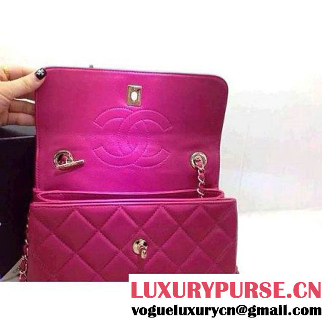 Chanel Small Quilted Lambskin Flap Bag Rosy (2A020-042317 )
