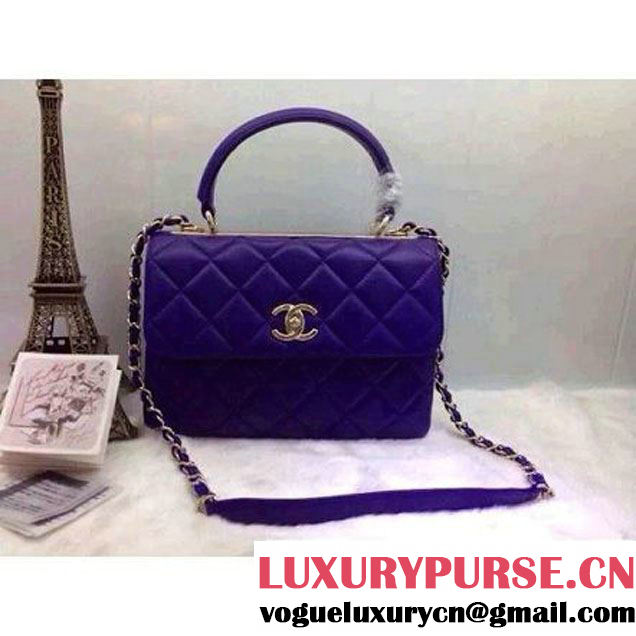 Chanel Small Quilted Lambskin Flap Bag Purple (2A020-042318 )