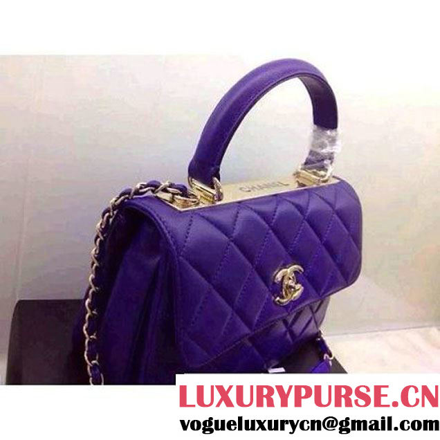 Chanel Small Quilted Lambskin Flap Bag Purple (2A020-042318 )