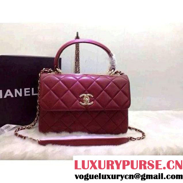 Chanel Small Quilted Lambskin Flap Bag Red (2A020-042320 )