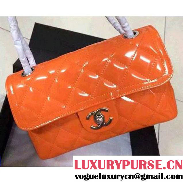 Chanel Orange Patent Calfskin A92781 Small Flap Bag Pre-SS 2015 (DOUDOU-050508 )