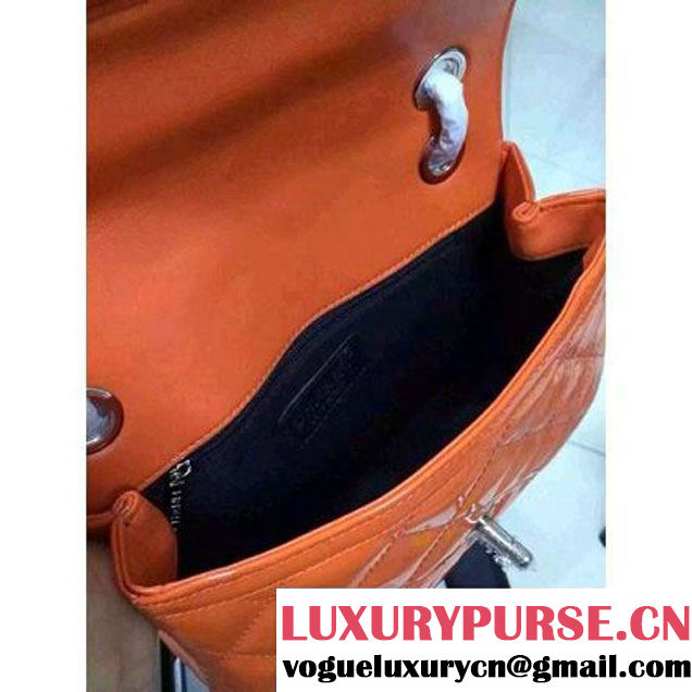 Chanel Orange Patent Calfskin A92781 Small Flap Bag Pre-SS 2015 (DOUDOU-050508 )