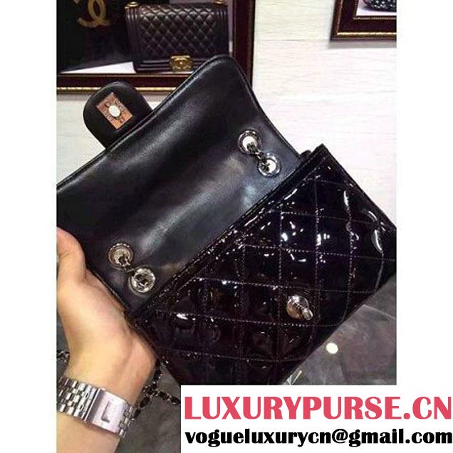 Chanel Black Patent Calfskin A92781 Small Flap Bag Pre-SS 2015 (DOUDOU-050512 )