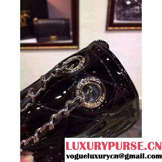 Chanel Black Patent Calfskin A92781 Small Flap Bag Pre-SS 2015 (DOUDOU-050512 )