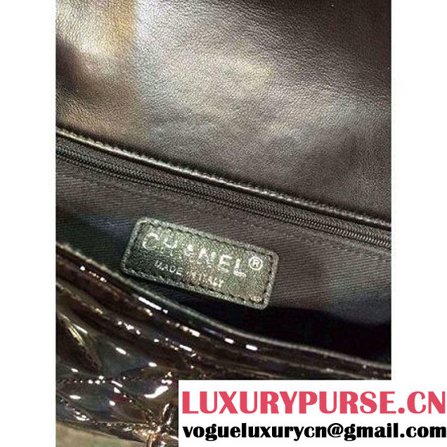 Chanel Black Patent Calfskin A92781 Small Flap Bag Pre-SS 2015 (DOUDOU-050512 )