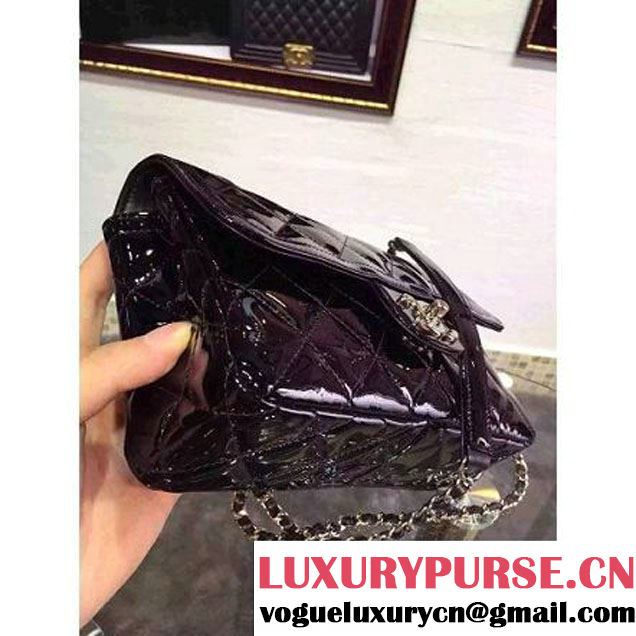 Chanel Black Patent Calfskin A92781 Small Flap Bag Pre-SS 2015 (DOUDOU-050512 )