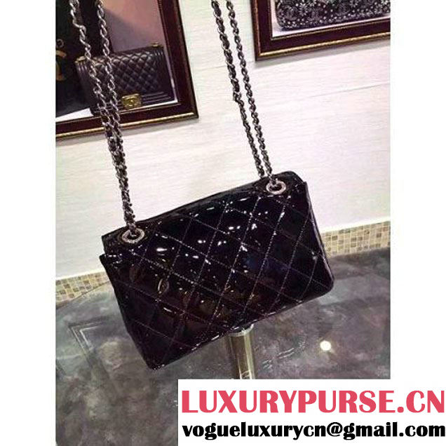 Chanel Black Patent Calfskin A92781 Small Flap Bag Pre-SS 2015 (DOUDOU-050512 )