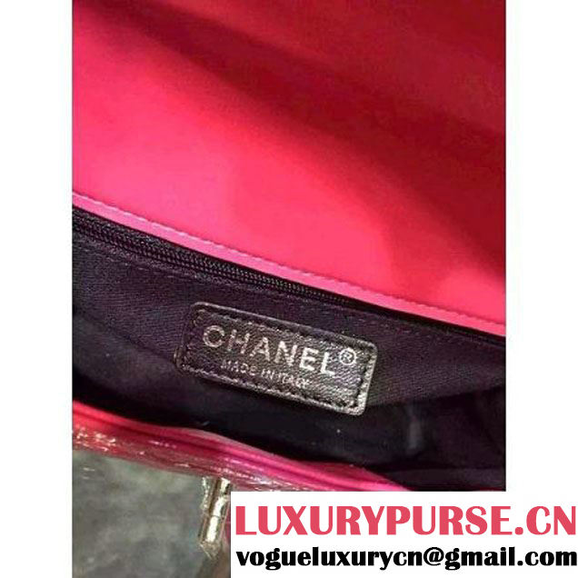 Chanel Rose Patent Calfskin A92781 Small Flap Bag Pre-SS 2015 (DOUDOU-050514 )