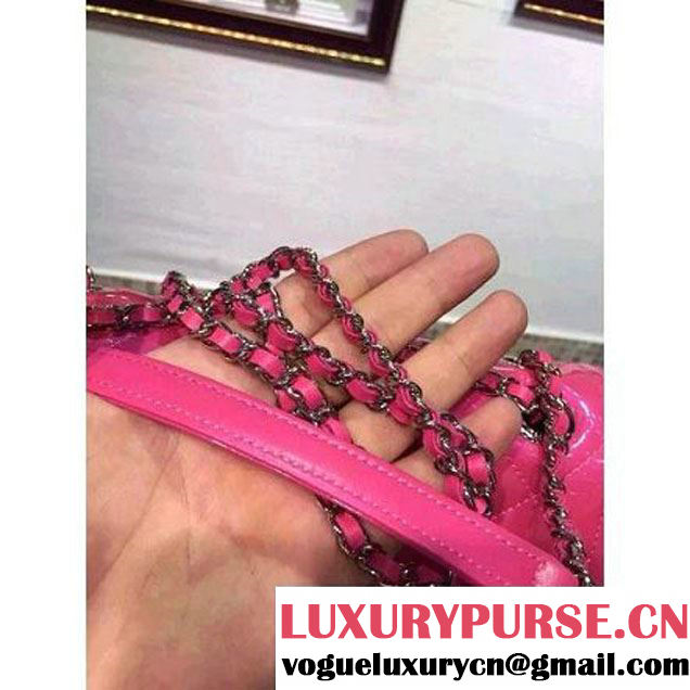 Chanel Rose Patent Calfskin A92781 Small Flap Bag Pre-SS 2015 (DOUDOU-050514 )