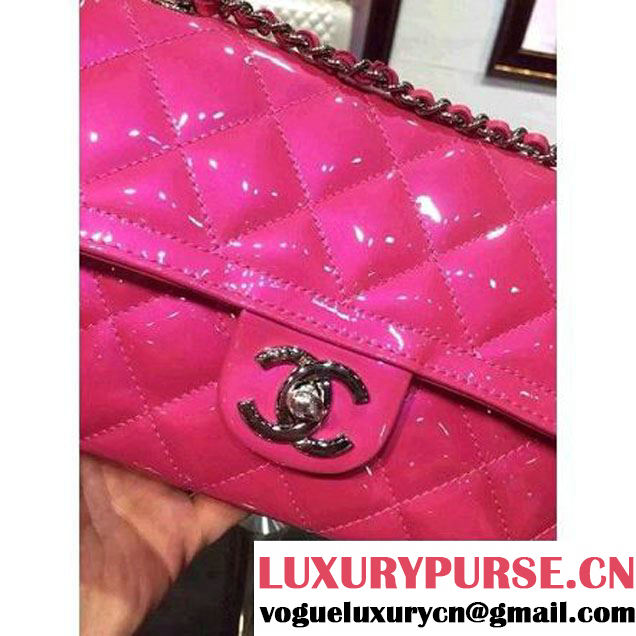Chanel Rose Patent Calfskin A92781 Small Flap Bag Pre-SS 2015 (DOUDOU-050514 )
