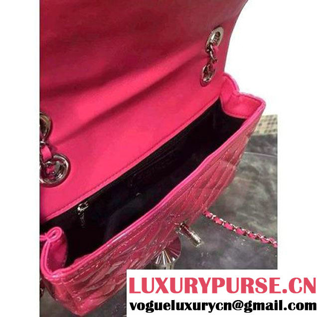 Chanel Rose Patent Calfskin A92781 Small Flap Bag Pre-SS 2015 (DOUDOU-050514 )