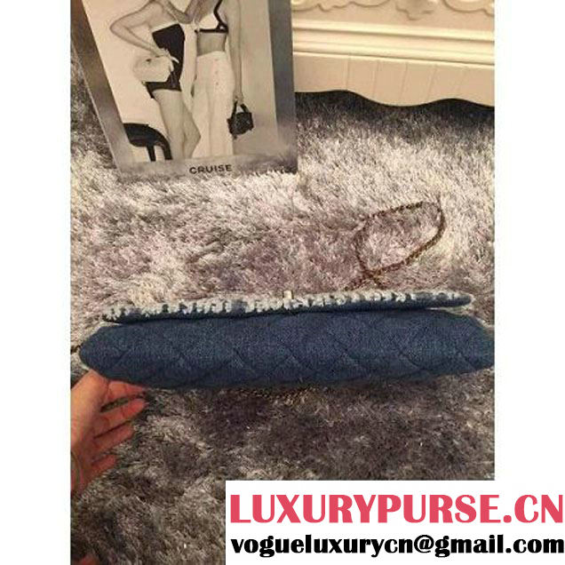 Chanel Medium Fringed Denim Flap Bag  (LZ-051403 )