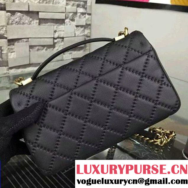 Chanel Black Calfskin Easy Carry Medium Bag SS2015 (2A058-051401 )