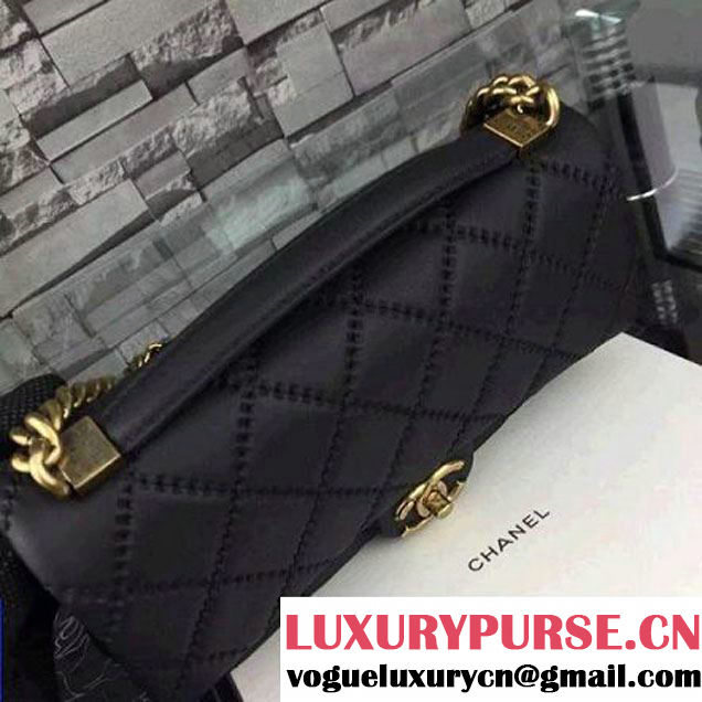 Chanel Black Calfskin Easy Carry  Bag Black SS2015 (2A058-051402 )