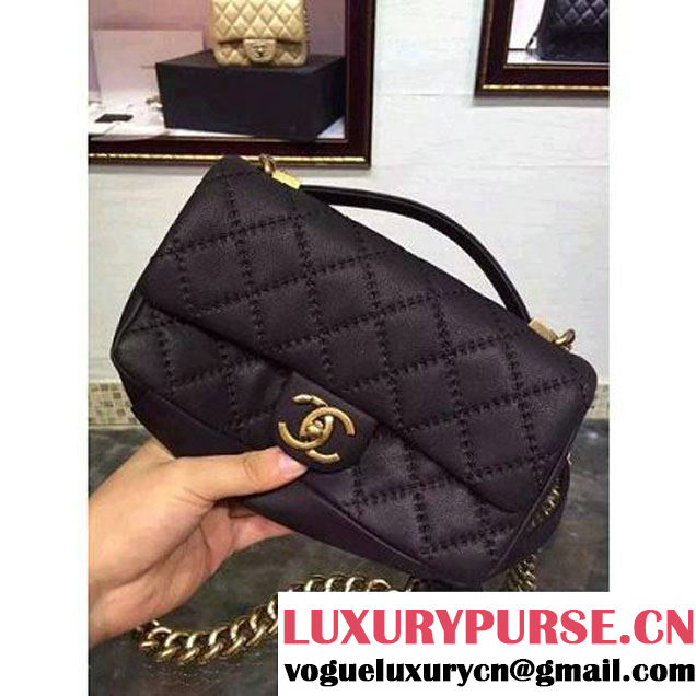 Chanel Black Lambskin Easy Carry Bag SS2015 (2a136-051437 )