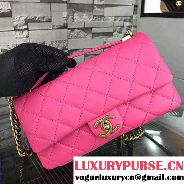 Chanel Rose Calfskin Easy Carry Bag SS2015 (2a058-051436 )