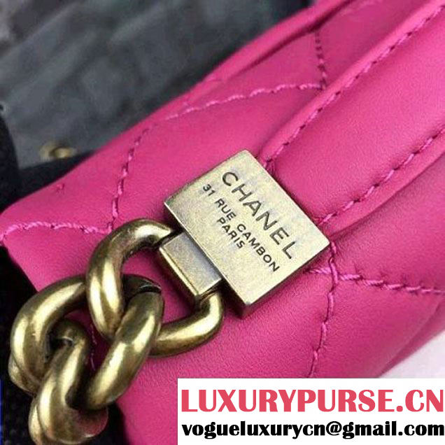 Chanel Rose Calfskin Easy Carry  Bag  SS2015 (2a058-051436 )