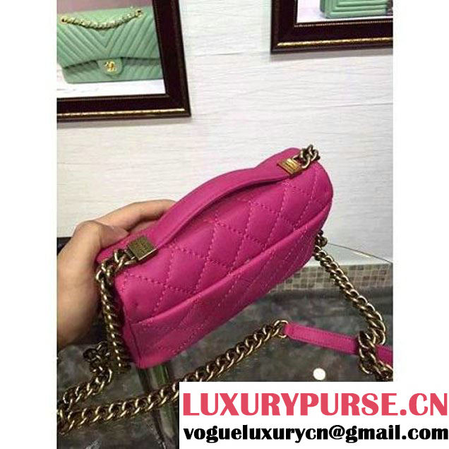 Chanel Rose Lambskin Easy Carry Bag SS2015 (2a136-051449 )