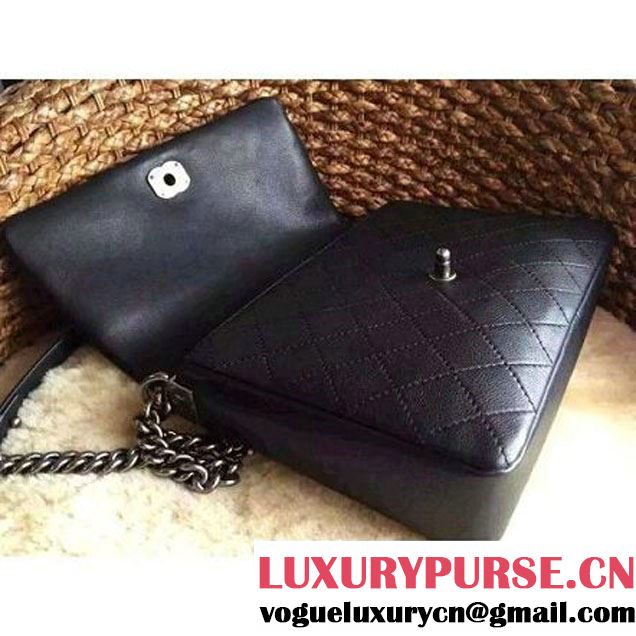 Chanel Calfskin Messenger Bag In Black SS2015 (2A020-05280 )