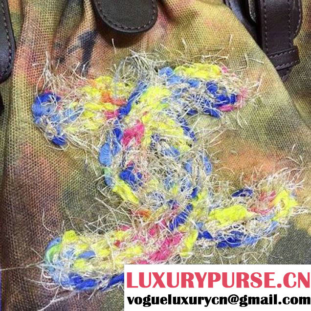 Chanel Washed Fabric Message Bag With an Embroidered CC Signature (LZ-053171 )