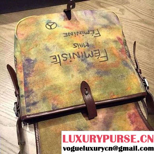Chanel Washed Fabric Message Bag With an Embroidered CC Signature SS 2015 (1a207-053174 )
