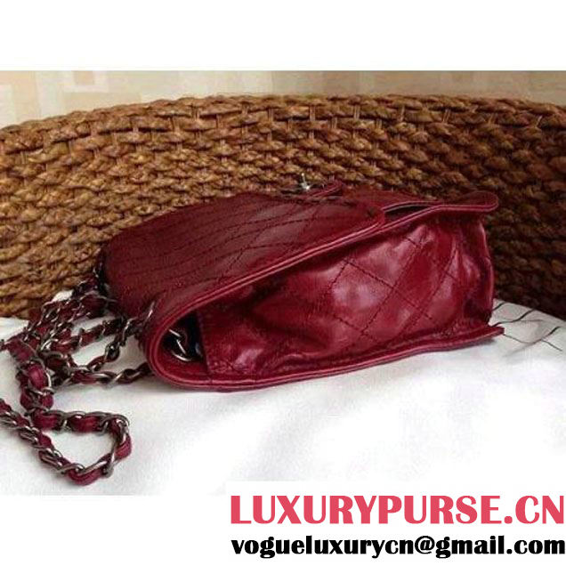 Chanel Burgundy Wax Calfskin Flap Bag (1a086-060609 )