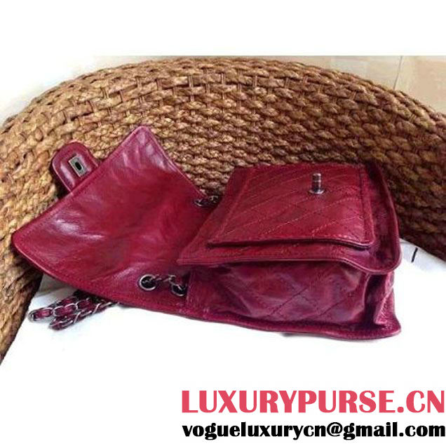 Chanel Burgundy Wax Calfskin Flap Bag (1a086-060609 )