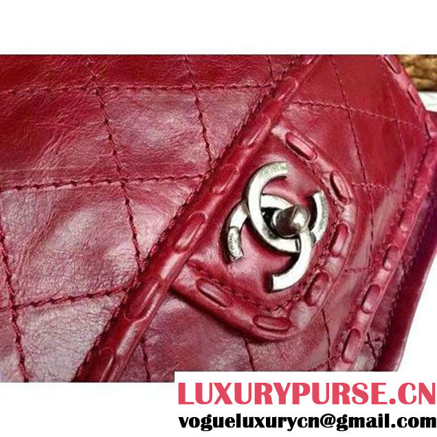 Chanel Burgundy Wax Calfskin Flap Bag (1a086-060609 )