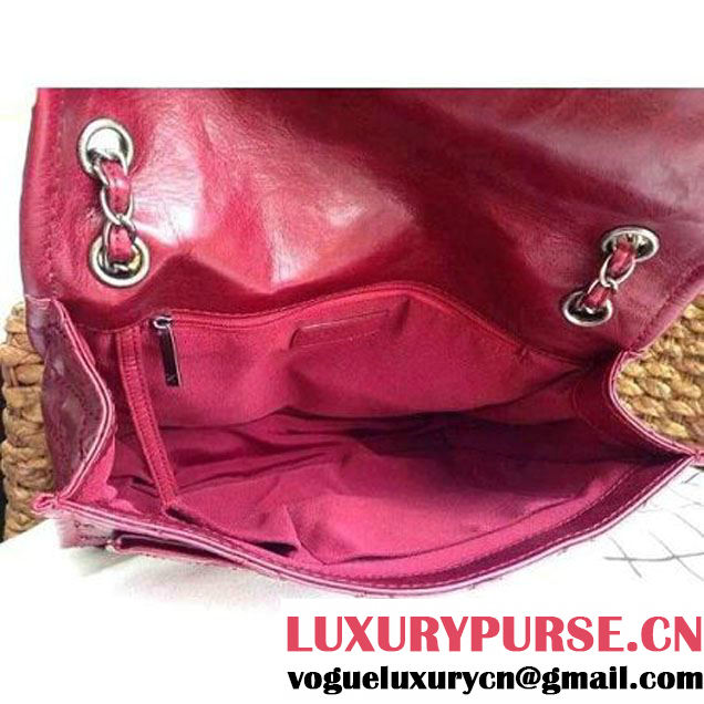 Chanel Burgundy Wax Calfskin Flap Bag (1a086-060609 )
