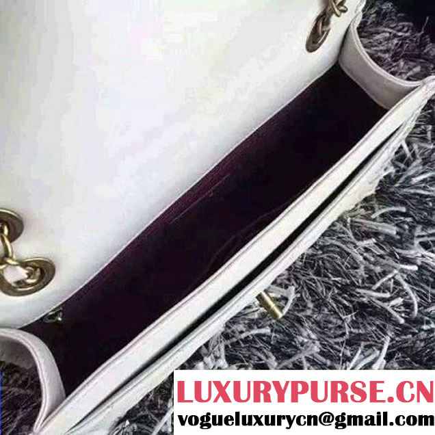 Chanel Black Velvet Calfskin Flap with Interlaced Trim Bag White - Spring 2015 (2A210-062306 )