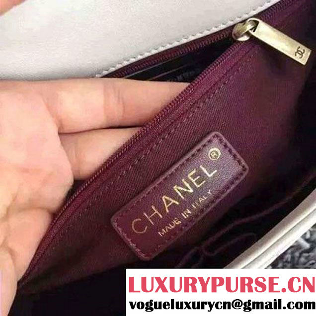 Chanel Black Velvet Calfskin Flap with Interlaced Trim Bag White - Spring 2015 (2A210-062306 )