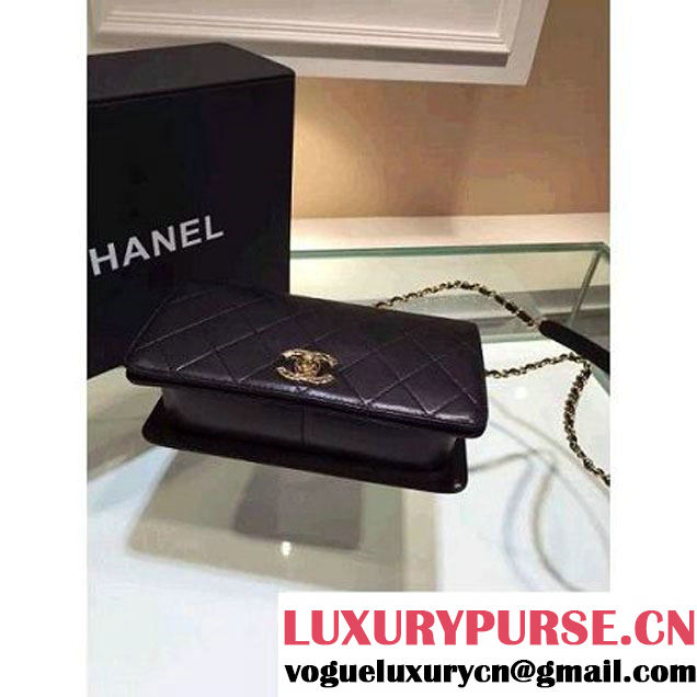 Chanel Lambskin Flap Bag in Black 2015 (2b019-062961 )