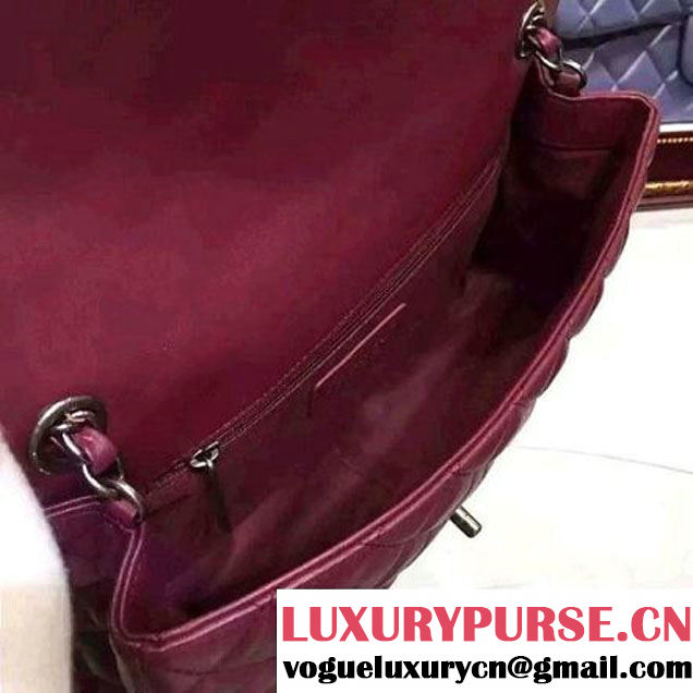 Chanel Lambskin Cluth Flap Bag in Burgundy Fall 2015 (HDD-062813 )