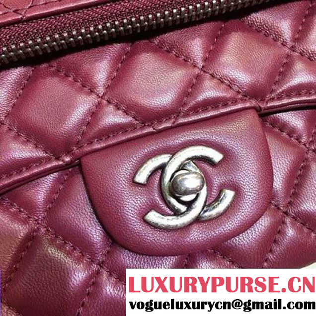 Chanel Lambskin Cluth Flap Bag in Burgundy Fall 2015 (HDD-062813 )
