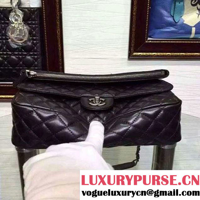 Chanel Lambskin Cluth Flap Bag in Black Fall 2015 (HDD-062814 )