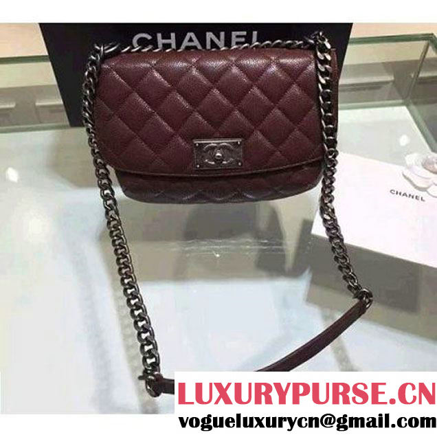 Chanel Caviar Calfskin Quilting Flap Bag Burgundy (1A001-063002 )