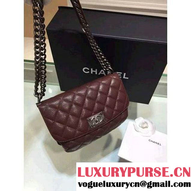 Chanel Caviar Calfskin Quilting Flap Bag Burgundy (1A001-063002 )