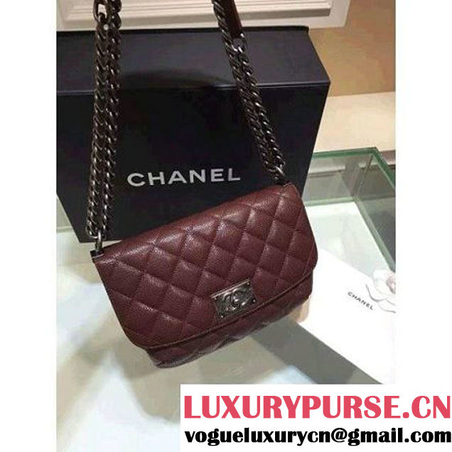 Chanel Caviar Calfskin Quilting Flap Bag Burgundy (1A001-063002 )