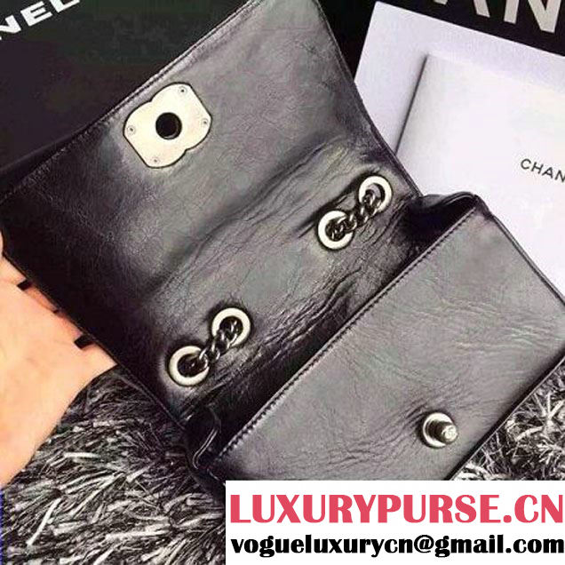 Chanel A92796 Wax Black Lambskin Flap Bag SS2015  (KS-063005 )