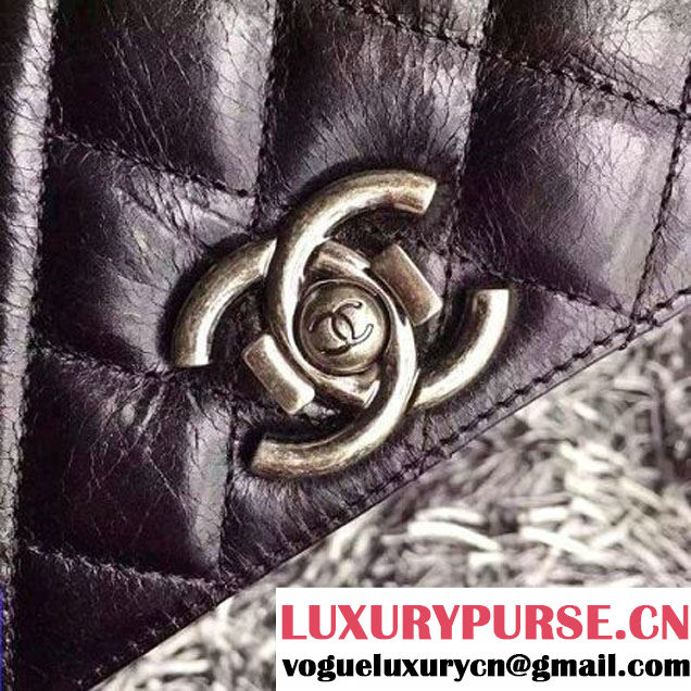 Chanel A92796 Wax Black Lambskin Flap Bag SS2015  (KS-063005 )