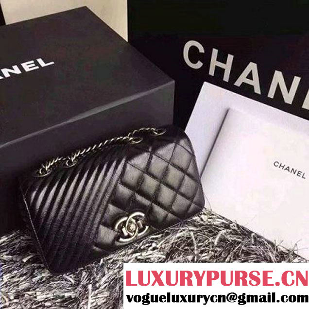 Chanel A92796 Wax Black Lambskin Flap Bag SS2015  (KS-063005 )