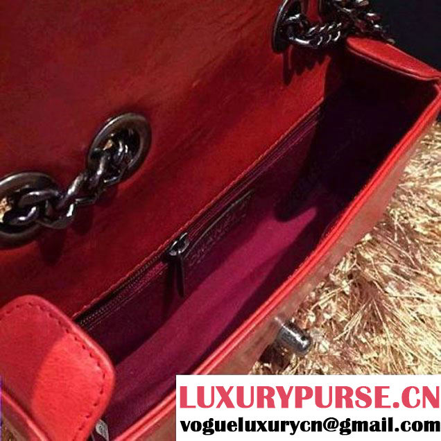 Chanel A92796 Wax Red Lambskin Flap Bag SS2015  (KS-063006 )