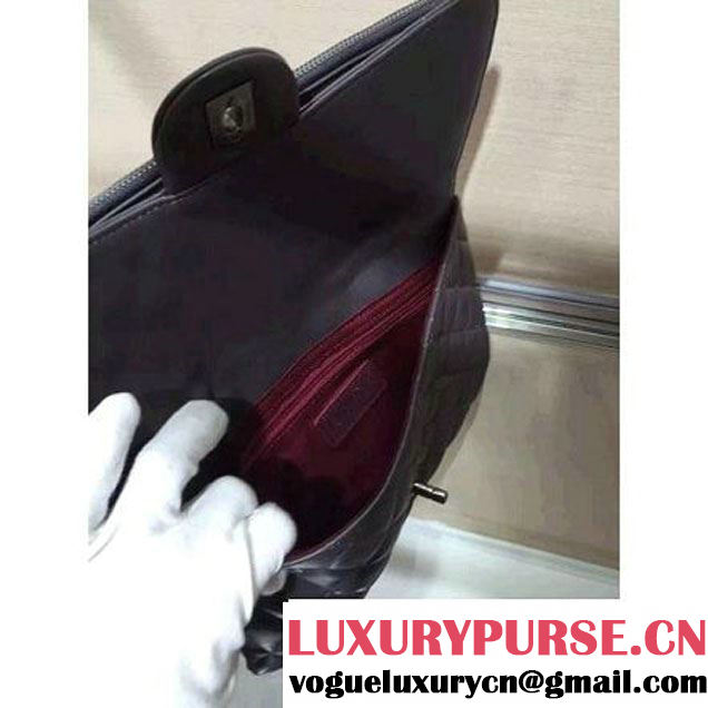 Chanel Lambskin Long Clutch Flap Bag in Grey Fall 2015 (2b019-070370 )
