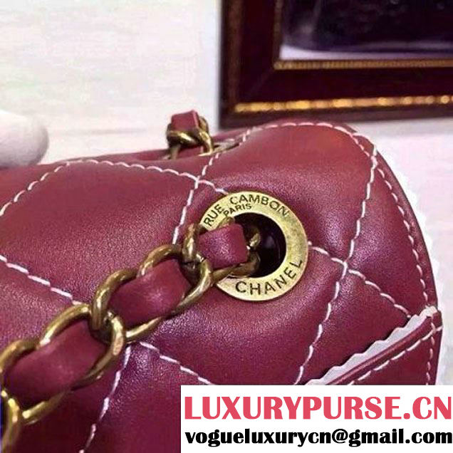 Chanel Red Cloth Grain Calfskin Flap Bag Embellished with Tassels Fall 2015  (2a046-071321 )